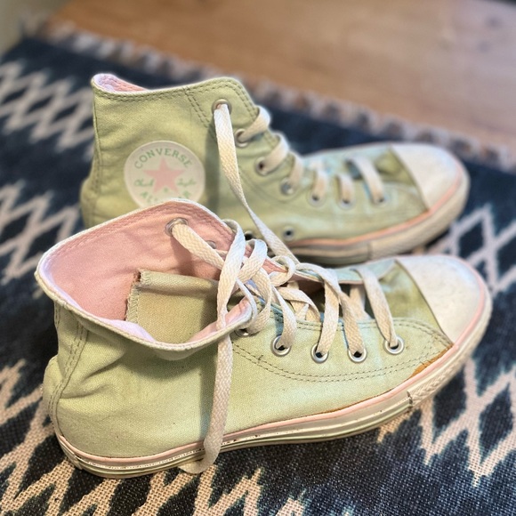 Converse | Shoes | Converse Mint Green Pink High Tops | Poshmark